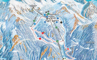 Lyžařská mapa skiareálu Rofan / Maurach
