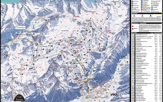 Lyžařská mapa skiareálu Samnaun