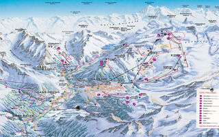 Lyžařská mapa skiareálu Sass Grund
