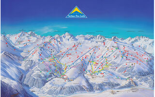 Lyžařská mapa skiareálu Serfaus / Fiss / Ladis