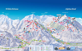 Lyžařská mapa skiareálu Ski Juwel Alpbachtal Wildschönau