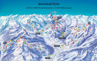 Lyžařská mapa skiareálu Skigastein