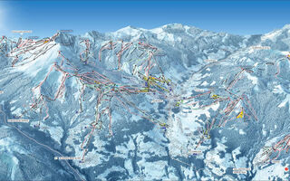 Lyžařská mapa skiareálu St. Gervais