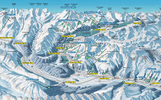 Lyžařská mapa skiareálu St. Moritz / Engadin