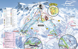 Lyžařská mapa skiareálu Superdévoluy