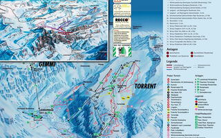 Lyžařská mapa skiareálu Torrent / Leukerbad