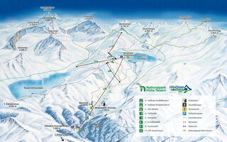 Lyžařská mapa skiareálu Weisssee Gletscherwelt