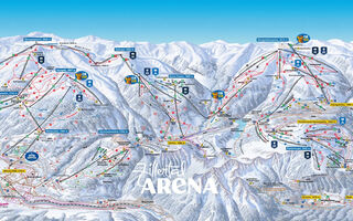 Lyžařská mapa skiareálu Zillertal Arena